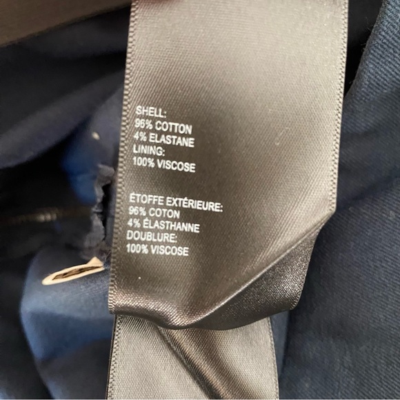 Whistles Ankle Length Stretchy Navy Trousers with Side Zip - Picture 10 of 11